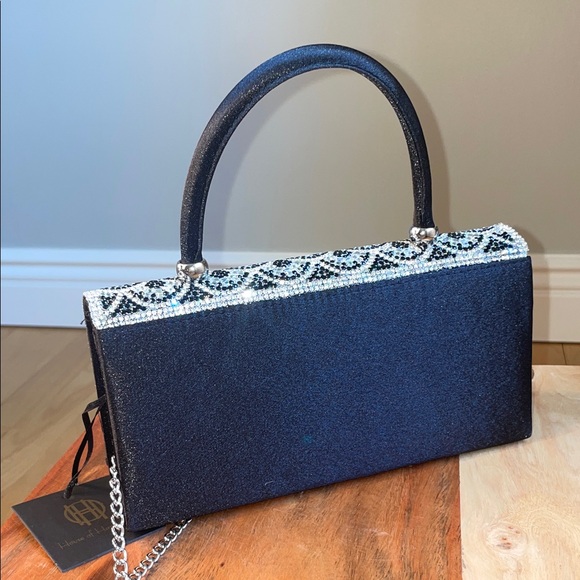 House of Harlow 1960 Black and Silver Classy Evening Bag! NWT! - Picture 5 of 12